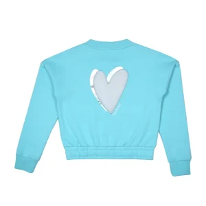 Gini & Jony Girls Sky Blue Plain Knits Jacket