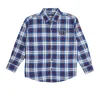 Gini And Jony Boys Blue Checks Cotton Shirt Full Sleeves
