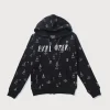 Gini And Jony Girls Black Conversational Print Cotton Knits Jacket Full Sleeves 3-4Y