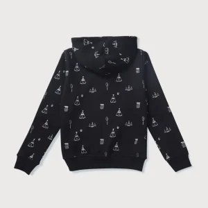 Gini And Jony Girls Black Conversational Print Cotton Knits Jacket Full Sleeves 3-4Y