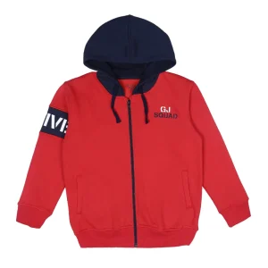 Gini & Jony Boys Red Plain Knits Jacket