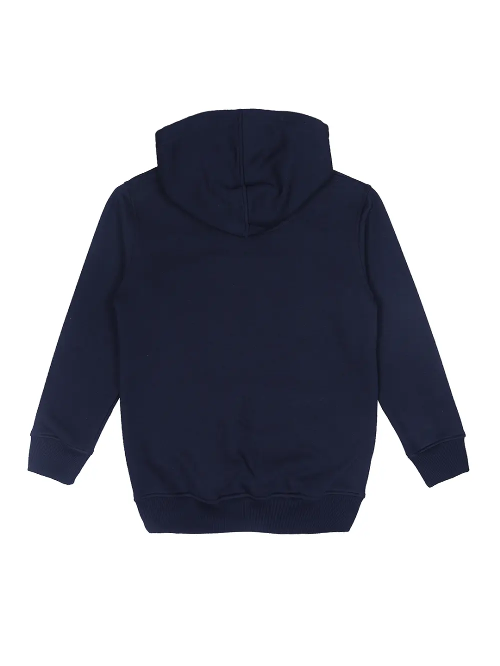 Gini & Jony Boys' Navy Blue Sweat Shirt | Fleece | Blockprint | Hand-Wash | Regular Fit | Hooded |