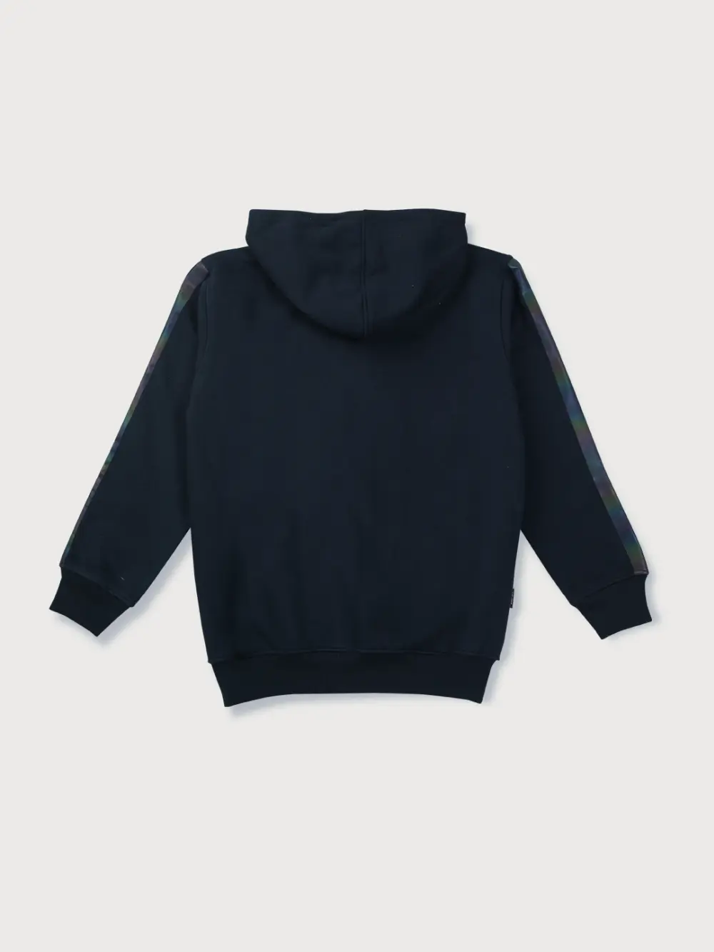 Boys Navy Blue Solid Cotton Knits Jacket Full Sleeves