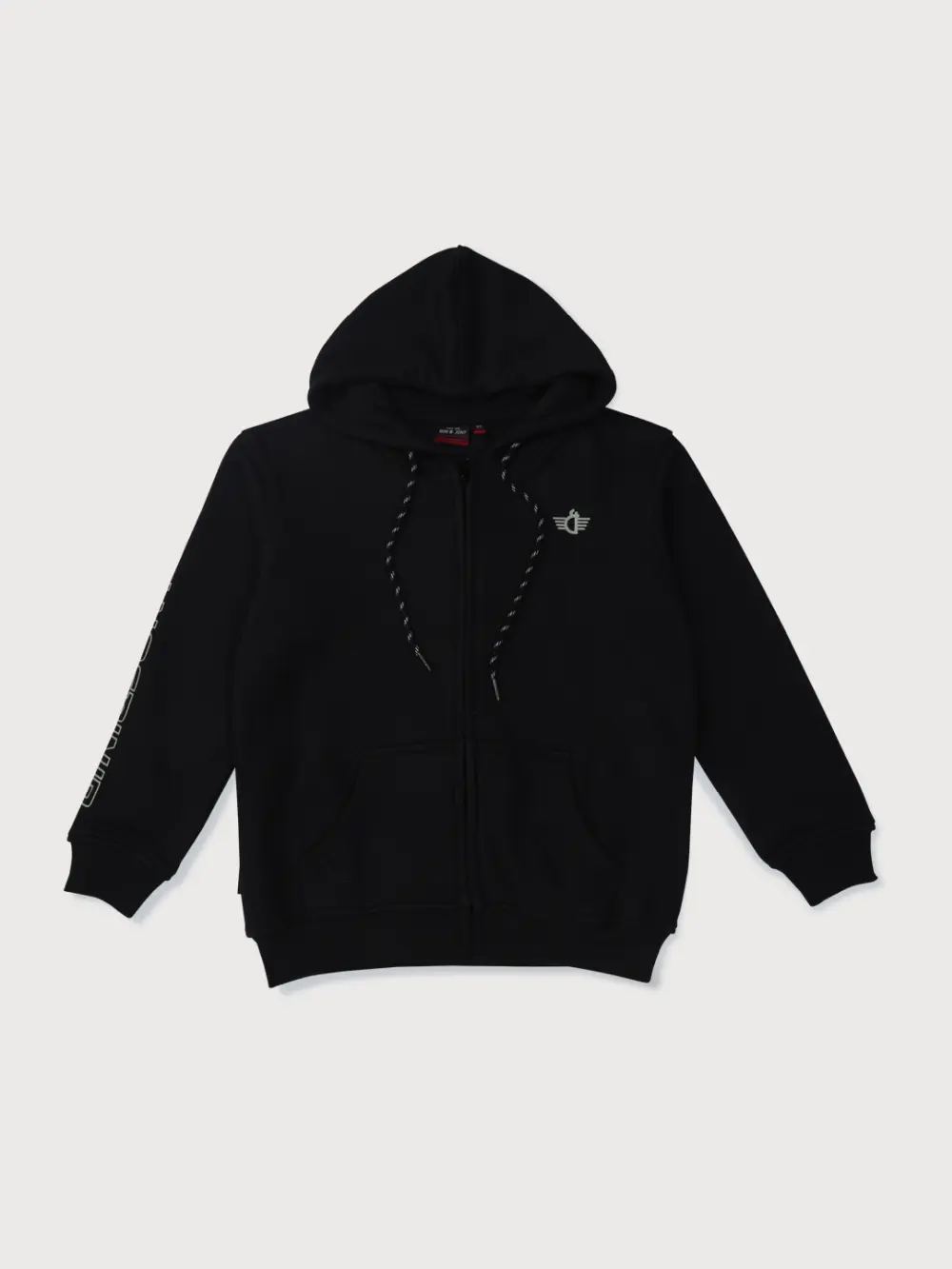 Gini And Jony Boys Black Solid Cotton Knits Jacket Full Sleeves