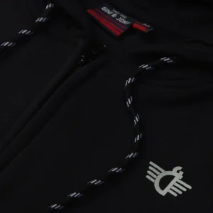 Gini And Jony Boys Black Solid Cotton Knits Jacket Full Sleeves