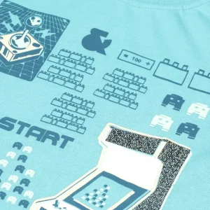 Gini And Jony Boys Blue Graphic Print Cotton T-Shirt Full Sleeves