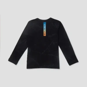 Gini & Jony Boys' Black T-Shirt | Knitshand-Wash | Regular Fit