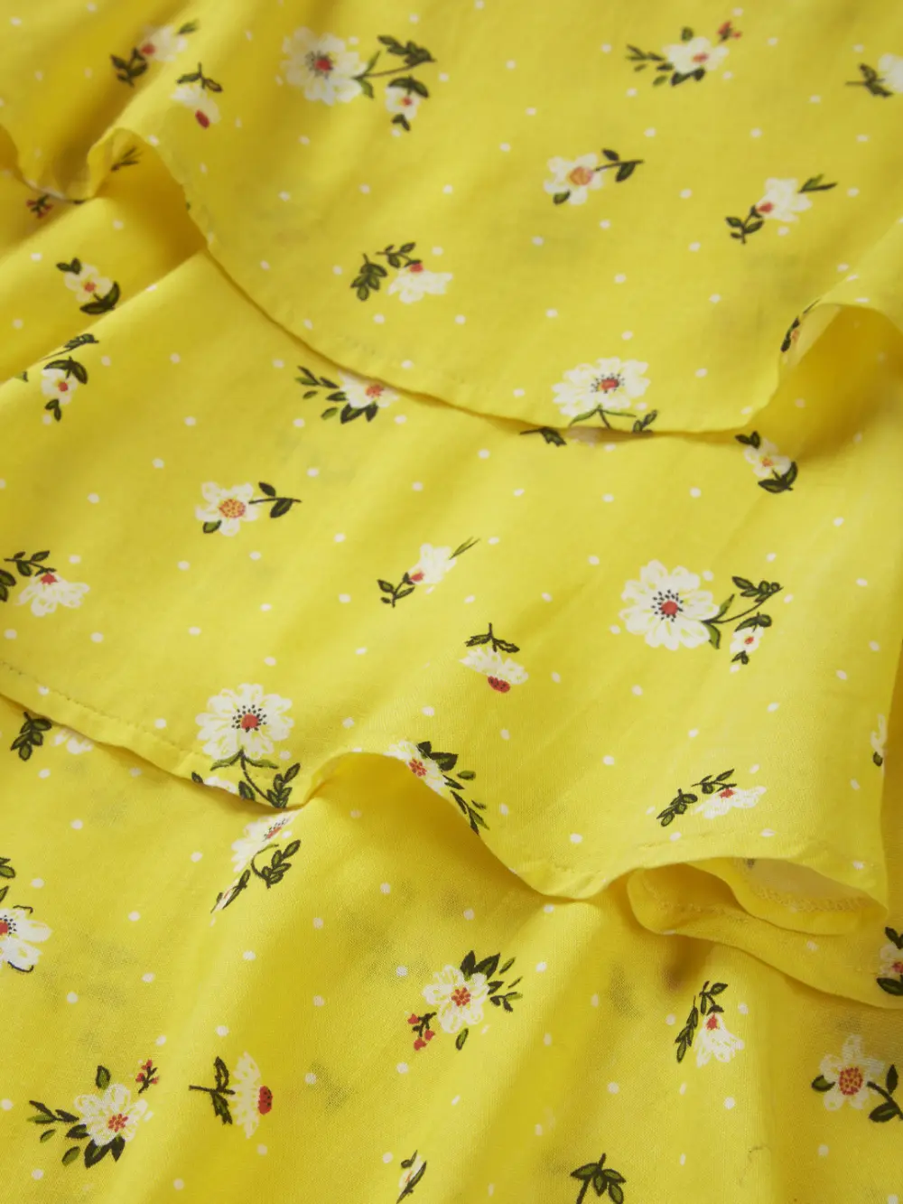 Gini And Jony Girls Yellow Floral Print Cotton Woven Top Sleeveless