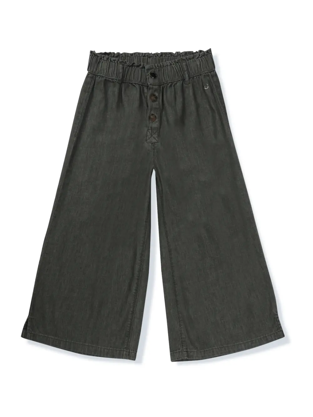 Gini & Jony Girls Blue Solid Denim Elasticated Culottes