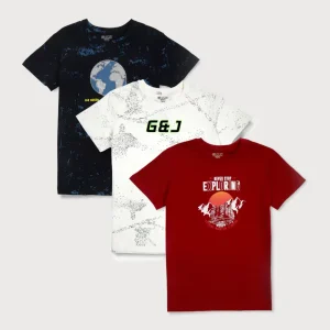 Gini & Jony Boys Printed Cotton Blend Regular T Shirt