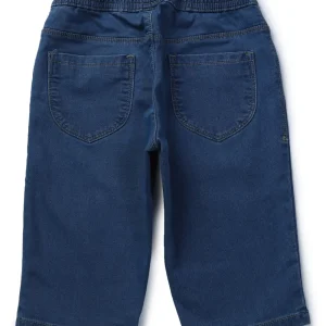 Gini And Jony Girls Blue Solid Denim Pedal Pusher Fixed Waist
