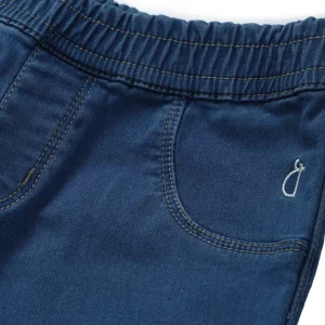 Gini And Jony Girls Blue Solid Denim Pedal Pusher Fixed Waist