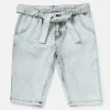 Girls Solid Denim Pedal Pusher