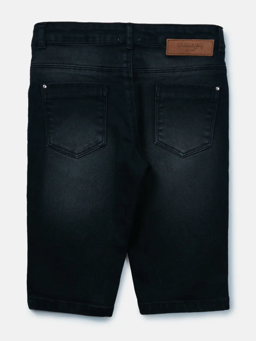 Gini And Jony Girls Navy Blue Solid Denim Fixed Waist Pedal Pusher