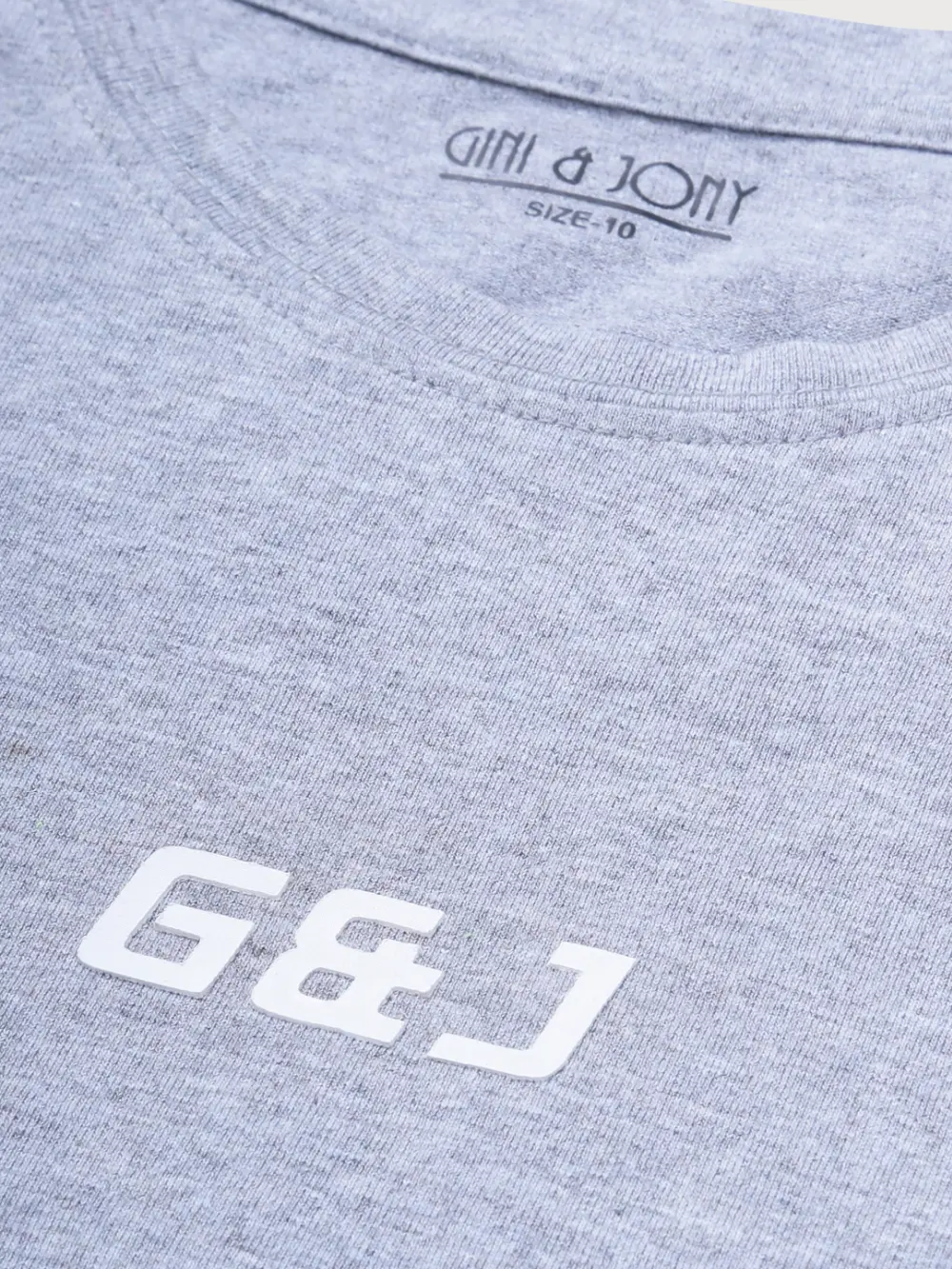 Gini And Jony Boys Grey Solid Cotton T-Shirt Half Sleeves