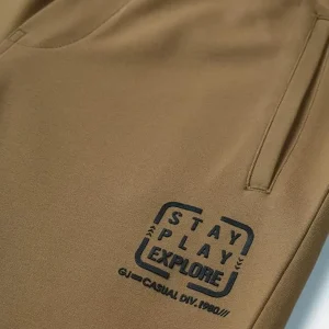 Gini & Jony Boys Brown Solid Polyster Elasticated Track Pant