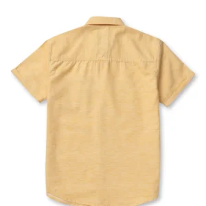 Gini And Jony Boys Yellow Solid Cotton Shirt Half Sleeves