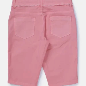 Girls Solid Denim Pedal Pusher