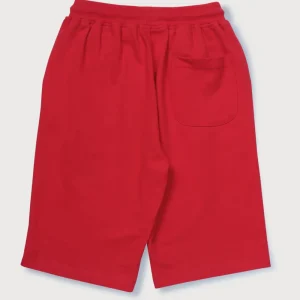 Gini And Jony Boys Red Solid Cotton Bermuda Elasticated