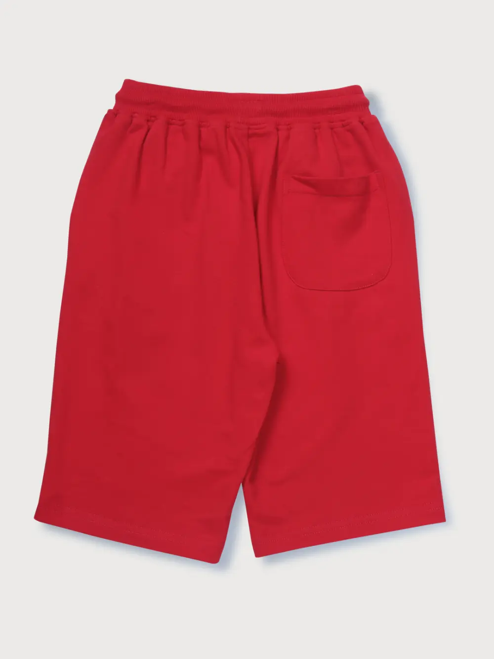 Gini And Jony Boys Red Solid Cotton Bermuda Elasticated