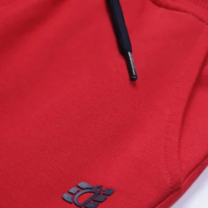 Gini And Jony Boys Red Solid Cotton Bermuda Elasticated