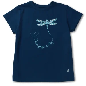 Gini And Jony Girls Navy Blue Printed Cotton Knits Top Half Sleeves 9-12 Months