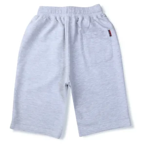 Gini And Jony Boys Grey Solid Cotton Elasticated Bermuda