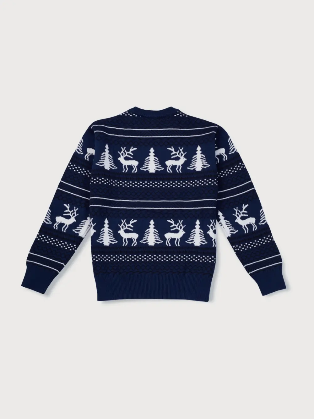 Gini & Jony Boys Navy Printed Woven Full Sleeves Sweater