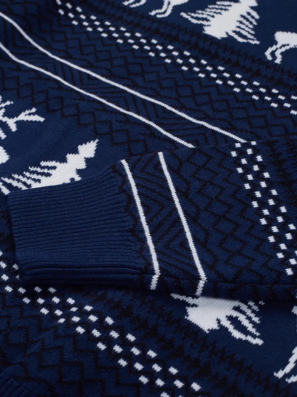 Gini & Jony Boys Navy Printed Woven Full Sleeves Sweater