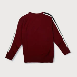Gini & Jony Boys Red Solid Woven Full Sleeves Sweater