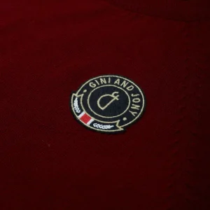 Gini & Jony Boys Red Solid Woven Full Sleeves Sweater