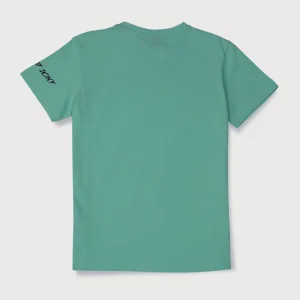 Gini And Jony Boys Turquoise Typographic Print Cotton T-Shirt Half Sleeves