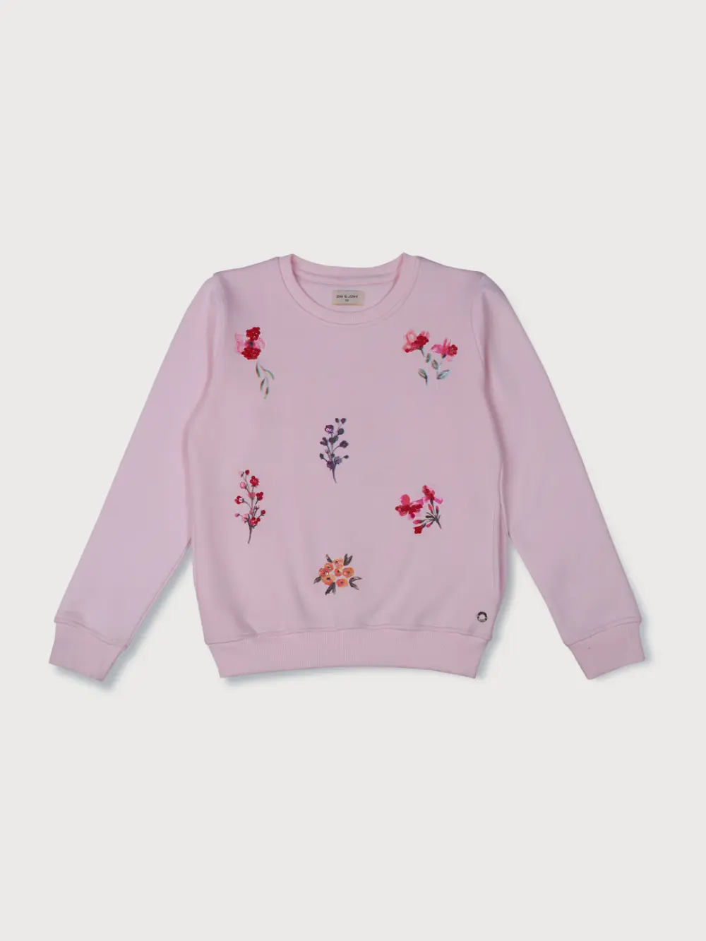Gini & Jony Girls Pink Printed Woven Full Sleeves Sweat Shirt