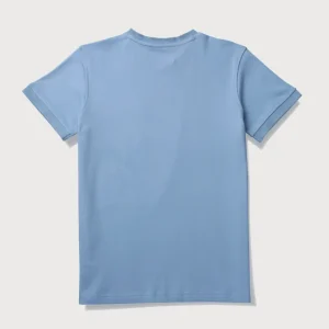 Gini & Jony Boys Blue Solid Knits T-Shirt Half Sleeves