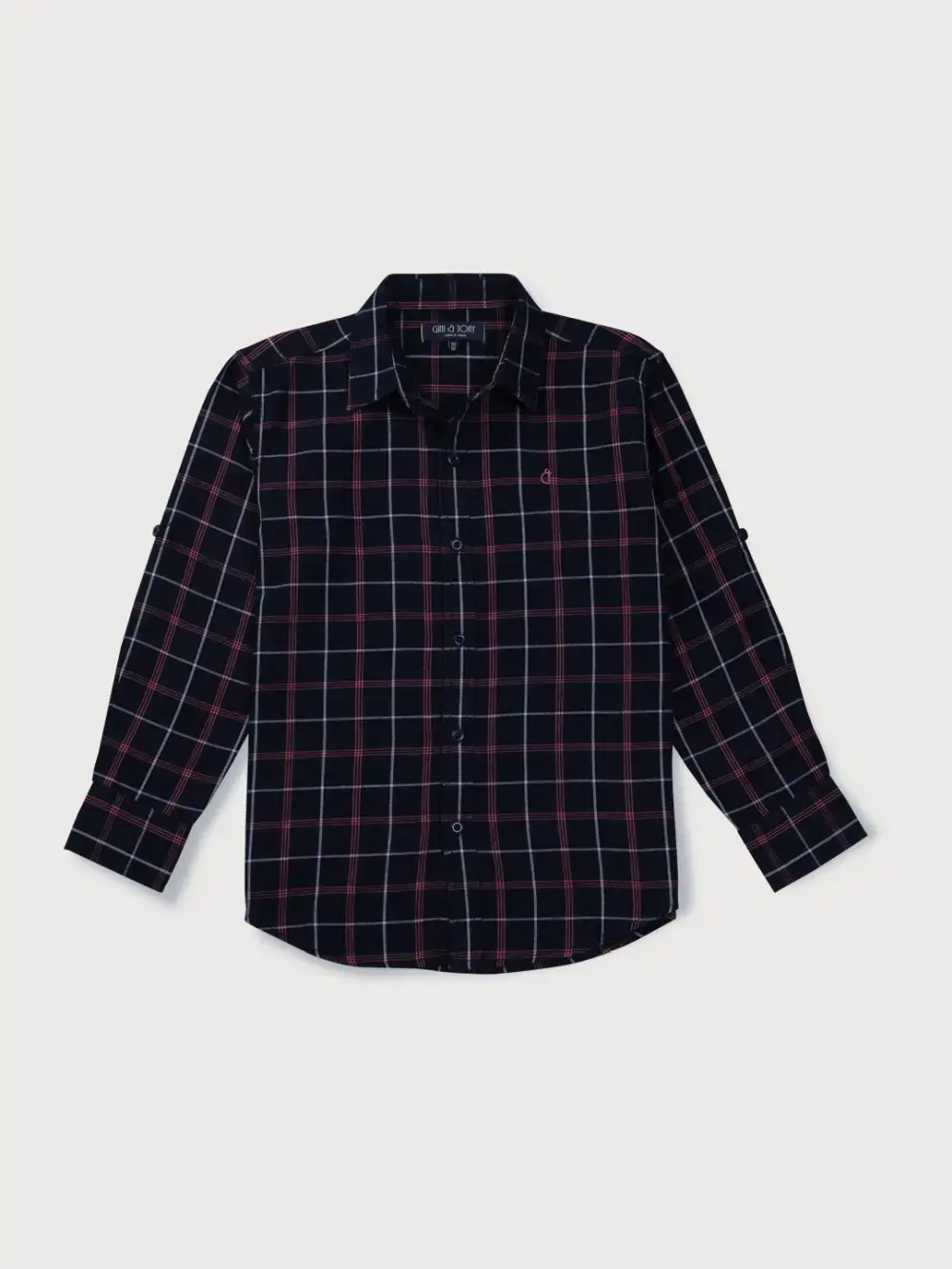 Gini And Jony Boys Multicolor Checks Knits Full Sleeves Shirt