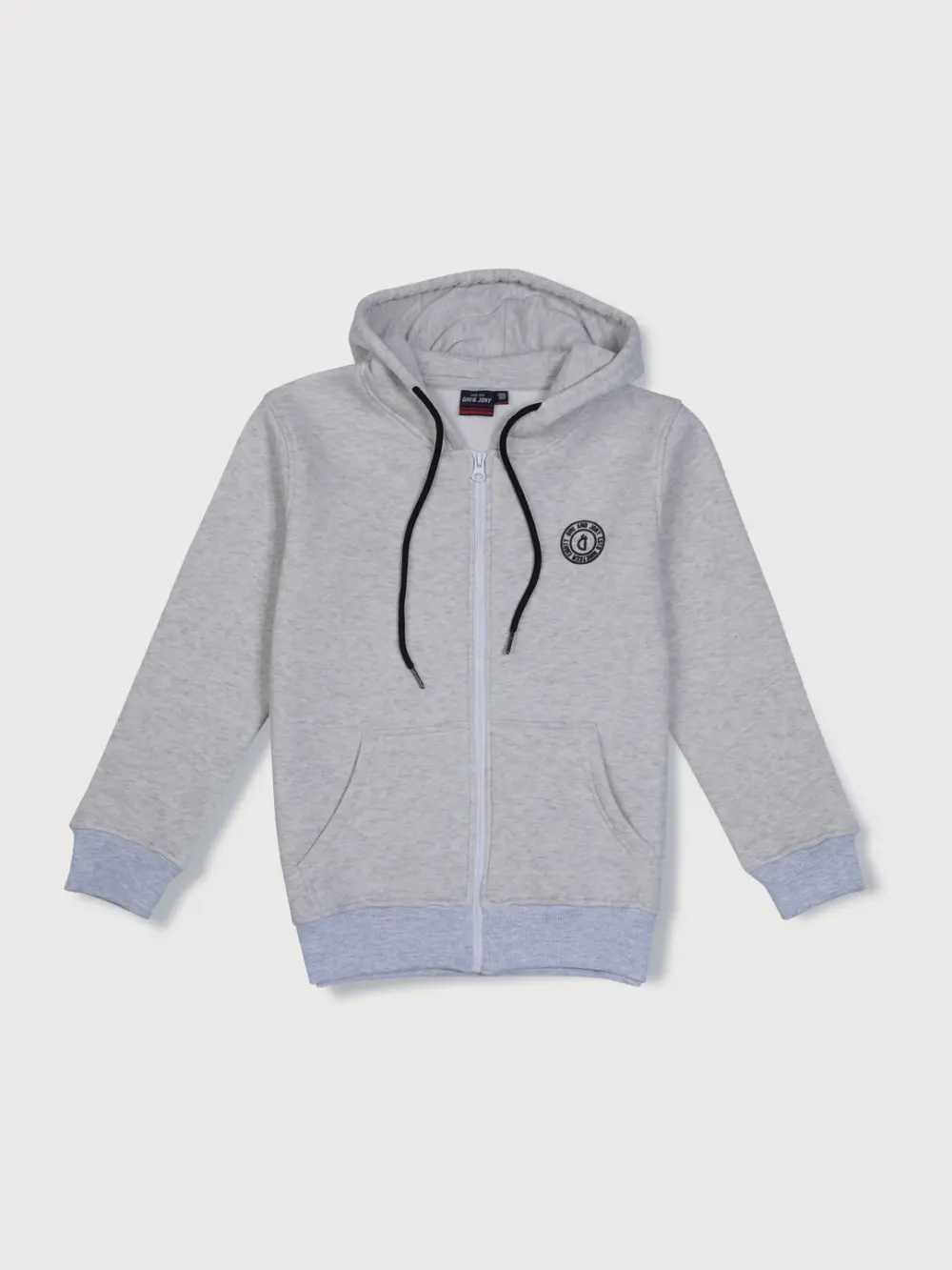 Gini And Jony Boys Grey Solid Cotton Knits Jacket Full Sleeves