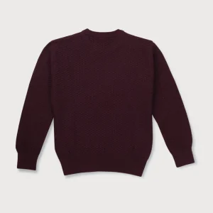 Gini & Jony Boys Red Solid Woven Full Sleeves Sweater