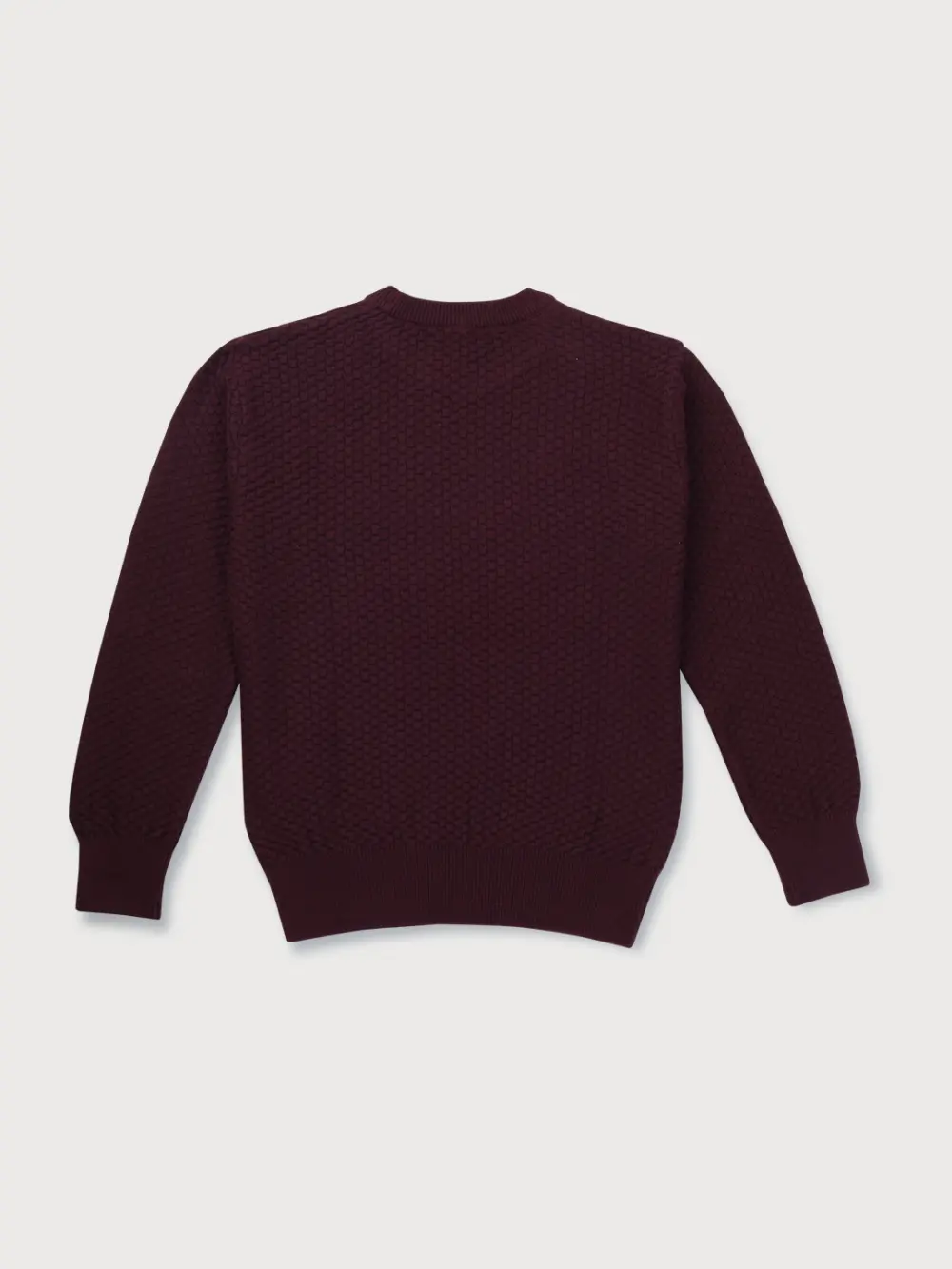 Gini & Jony Boys Red Solid Woven Full Sleeves Sweater