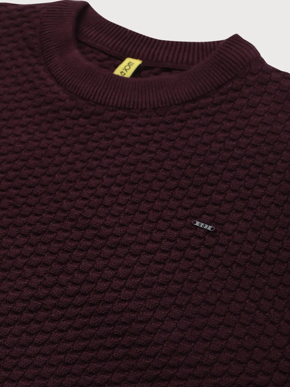 Gini & Jony Boys Red Solid Woven Full Sleeves Sweater