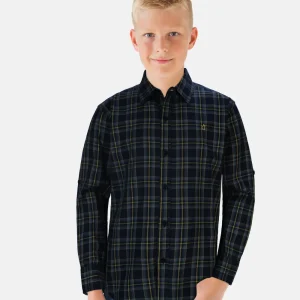 Gini And Jony Boys Navy Blue Checks Cotton Shirt Full Sleeves