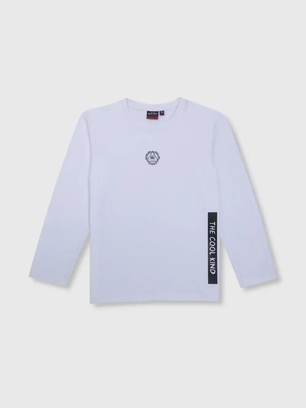 Gini & Jony Boys White Printed Knits T-Shirt Full Sleeves
