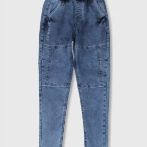Gini & Jony Boys Blue Washed Denim Jeans Elasticated