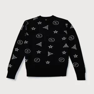 Gini And Jony Boys Black Conversational Print Cotton Sweater Full Sleeves