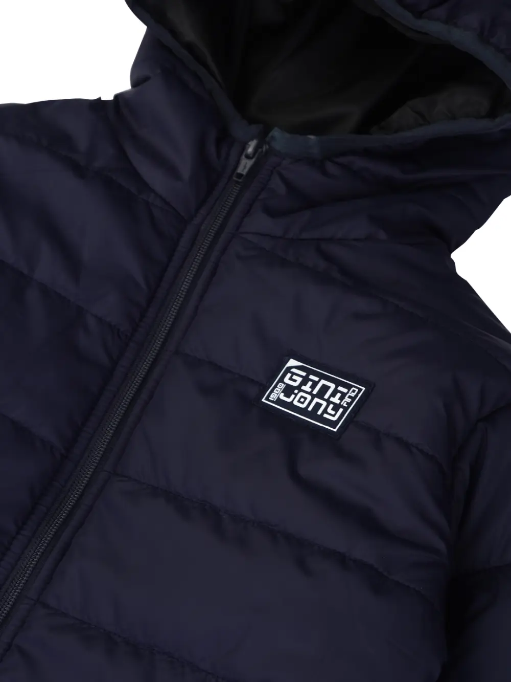 Gini And Jony Boys Navy Solid Taffeta Heavy Winter Jacket Full Sleeves