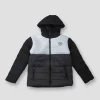 Gini And Jony Boys Black Color Block Taffeta Heavy Winter Jacket Full Sleeves