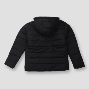 Gini And Jony Boys Black Color Block Taffeta Heavy Winter Jacket Full Sleeves