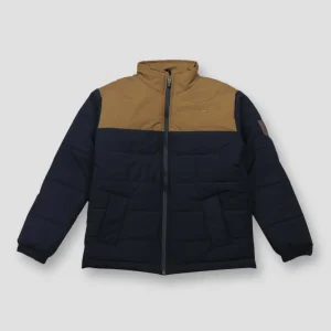 Gini And Jony Boys Navy Color Block Taffeta Heavy Winter Jacket Full Sleeves