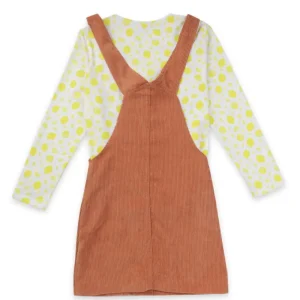 Gini & Jony Girls Green Printed Denim Half Sleeves Dungree