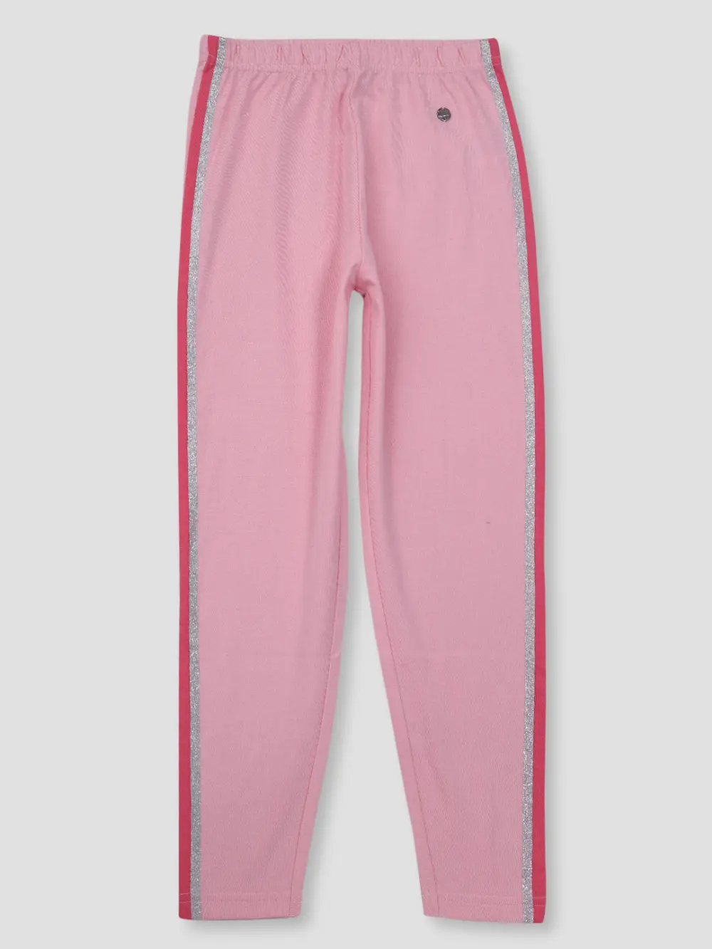 Gini And Jony Girls Pink Cotton Solid Legging Elasticated
