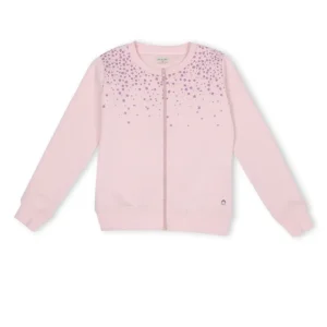 Gini And Jony Girls Pink Printed Cotton Knits Jacket Full Sleeves 9-12M